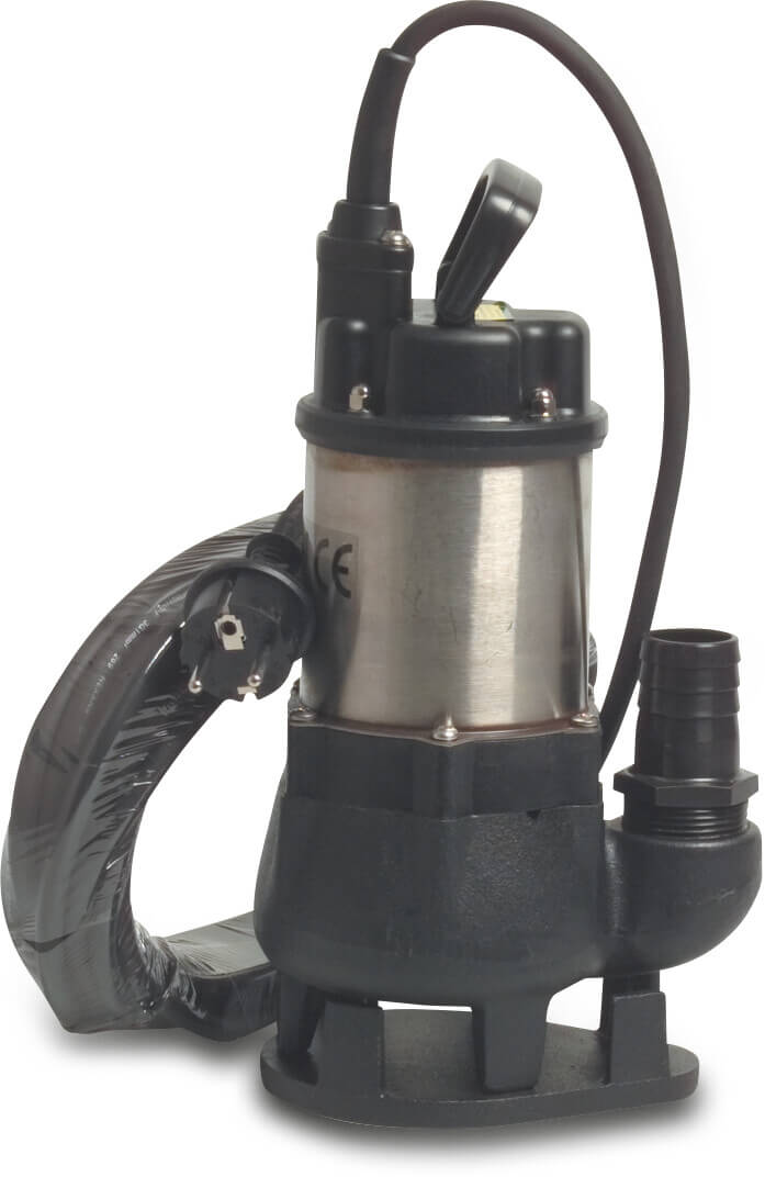 Dompelpomp gietijzer 3" binnendraad 6,8A 230VAC zwart type JS 750 SVA Vortex met vlotter